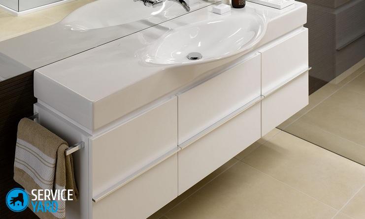 Установка подвесной тумбы с раковиной