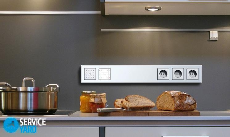 Установка розеток на кухне на фартуке