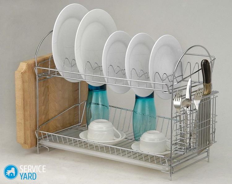 Установка сушилки для посуды в шкаф