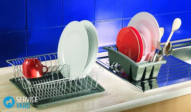 Установка сушилки для посуды в шкаф