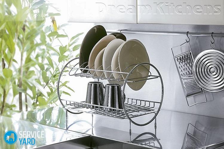 Установка сушилки для посуды в шкаф