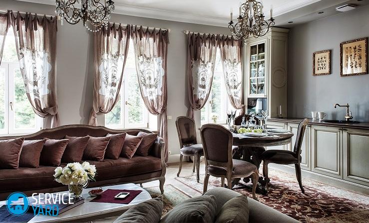 Варианты крепления штор к карнизу