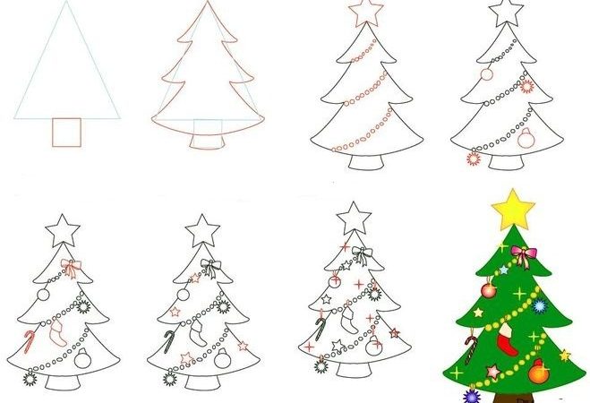 Як намалювати новорічну ялинку поетапно легко і красиво олівцем і фарбами для початківців? Як намалювати ялинку дитині?