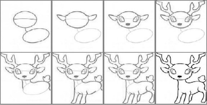 Як намалювати оленя олівцем поетапно для дітей і початківців? Олень: малюнок для дітей
