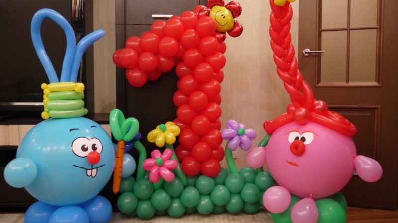 Як зробити цифри з кількох повітряних куль на День народження, ювілей, свято для прикраси залу: покрокова інструкція, фото