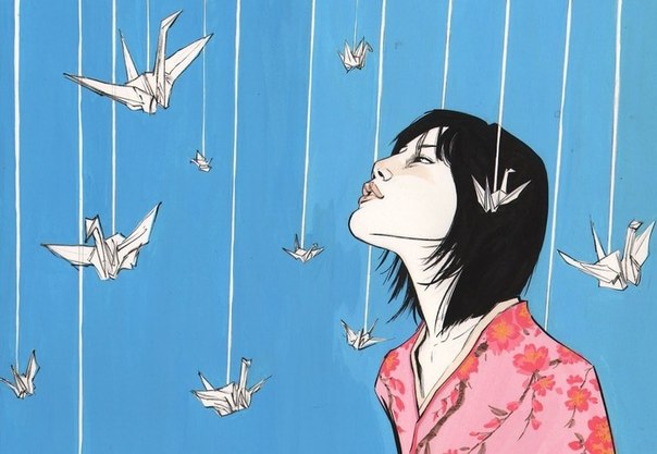 Як зробити орігамі журавлика. Схема для початківців