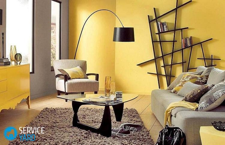 Желтые стены в интерьере