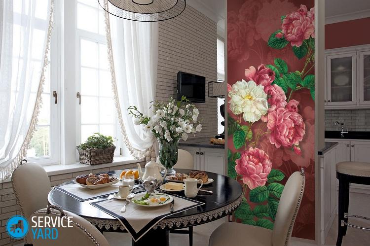 Жидкие обои на кухне