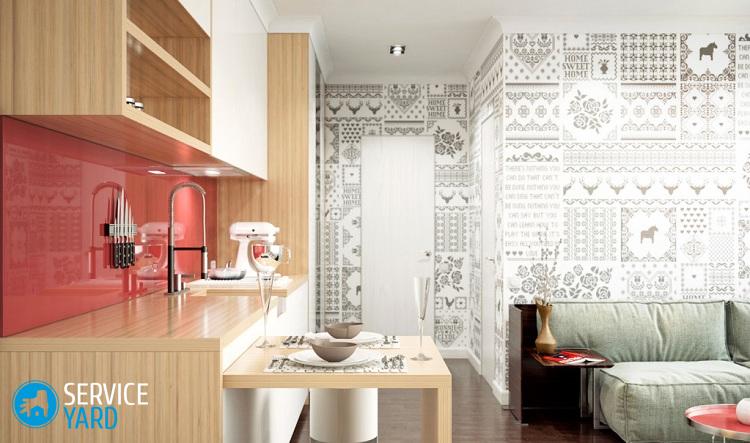 Жидкие обои на кухне